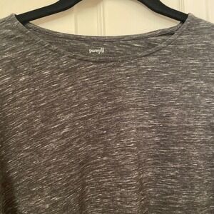 Pure Jill J Jill Long Sleeve Shirttail Tee Gray Heathered Cotton‎ Blend Top M